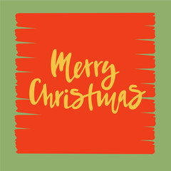 Vector illustration of Merry Christmas text for typography poster, calendar, greeting card or postcard.