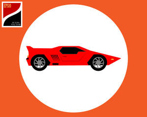 sports car in red color