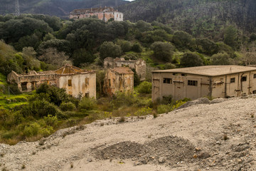 Abandoned buildings near Ingurtosu's mine