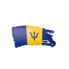 Barbados flag, vector illustration on a white background