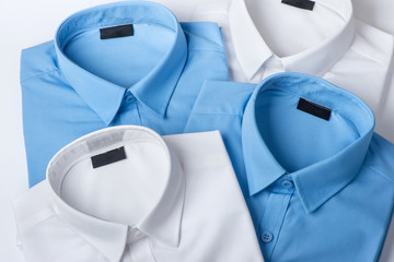 Set of blue and white mans shirt