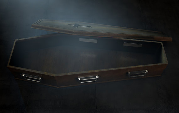 Open Coffin And Crucifix