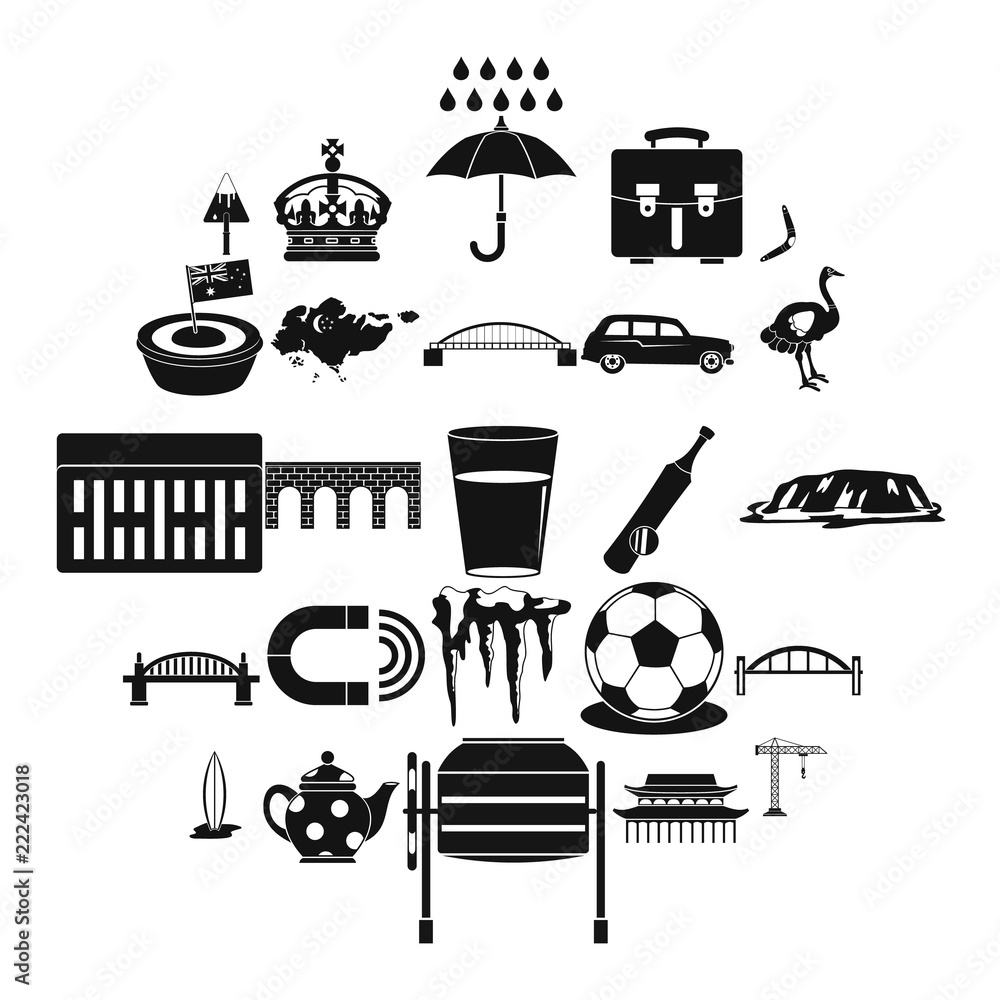 Poster relocation icons set. simple set of 25 relocation vector icons for web isolated on white background