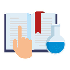 text book with hand and tube test