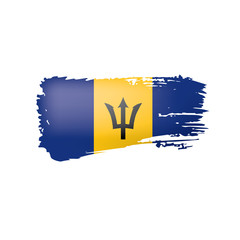 Barbados flag, vector illustration on a white background