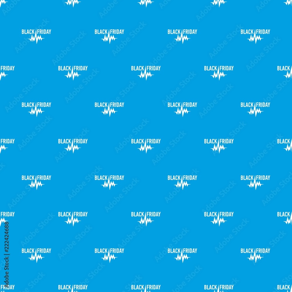 Poster Black friday pulse pattern vector seamless blue repeat for any use