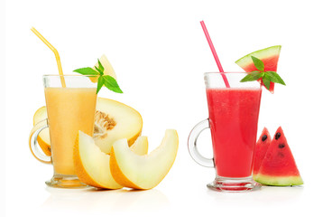 fresh watermelon and melon smoothie