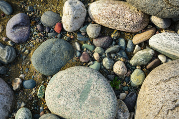 mixed stone and sand beach
