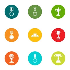 Fototapeta premium Token icons set. Flat set of 9 token icons for web isolated on white background