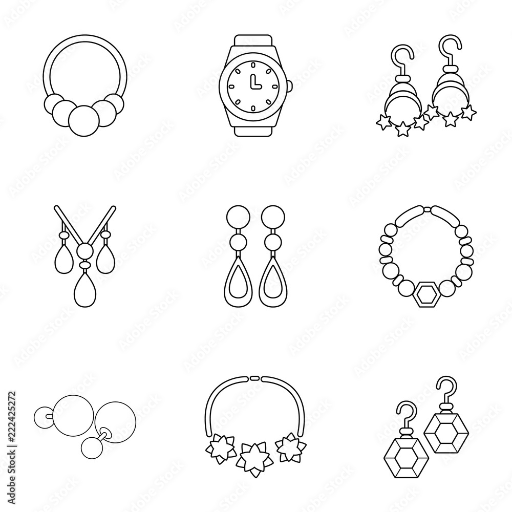 Poster adamantine icons set. outline set of 9 adamantine vector icons for web isolated on white background