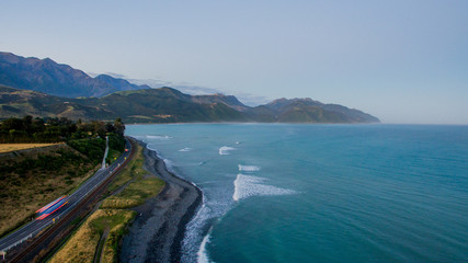 kaikoura oceanview mountains effect panorama new zealand