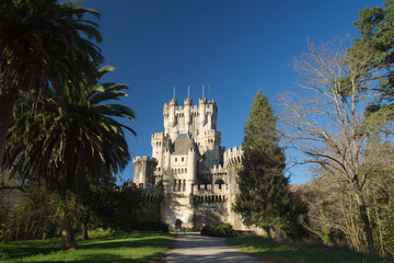 Fototapeta na wymiar Butrón medieval castle in Basque Country Spain