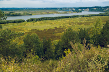 Fototapeta na wymiar Autumn Landscape of the Irtysh River Delta
