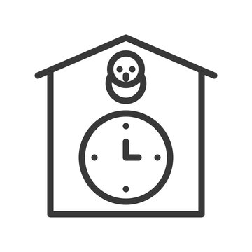 recommend clip art: cuckoo clock icon, outline design editable stroke pixel perfect