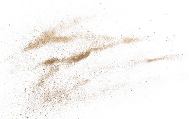 Dirt dust isolated on white background and texture, top view