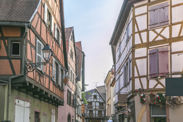 Tiny alley in Colmar, France, Alsace