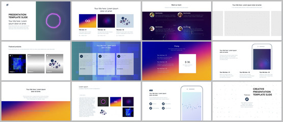 Fototapeta na wymiar Minimal presentations, portfolio templates with abstract colorful infographics, minimalistic design futuristic vector backgrounds. Presentation slides for flyer, leaflet, brochure, cover, report.