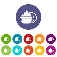 Face cream icons color set vector for any web design on white background