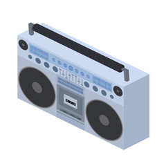 Vector isometric flat illustration Boombox. Cassette recorder. Vector element for your creativity