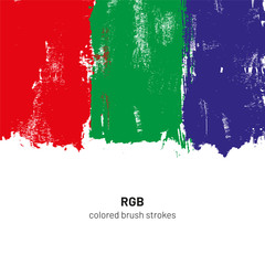 RGB colored brush strokes vector illustration