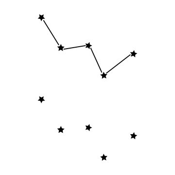 Constellation Cassiopeia. vector illustration.