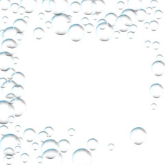 Frame for processing of transparent bubbles. Background of air bubbles