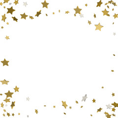 Fototapeta na wymiar background with shiny gold stars. golden confetti frame