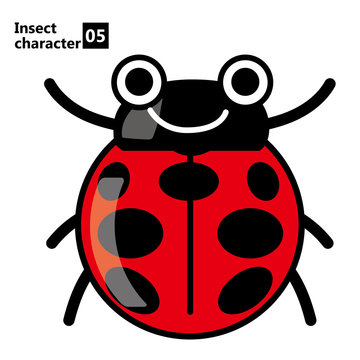 擬人化した昆虫のイラスト｜てんとう虫｜Insect character　Ladybug
