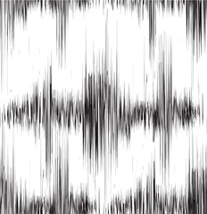 Seamless black and white texture with vibration sound. Oscillation and noise. Vector background for your creativity