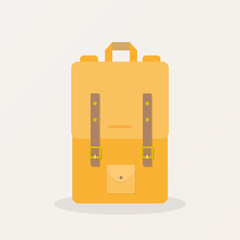 Isolated backpack icon. Rucksack for school, business, camping, street, travel and tourism. Vector illustration, flat design