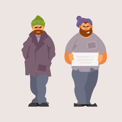 Homeless people vector
