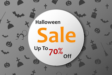 Halloween sale banner. Vector illustration