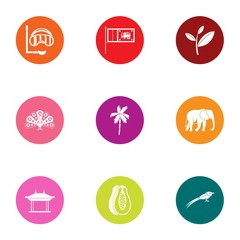 Beach water icons set. Flat set of 9 beach water vector icons for web isolated on white background