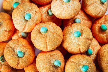 marshmallows in the shape of a pumpkin for the holiday Halloween