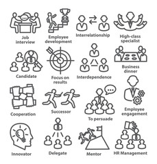 Business management line icons Pack 33