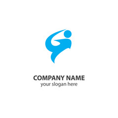 sport logo design element, people logo design vector