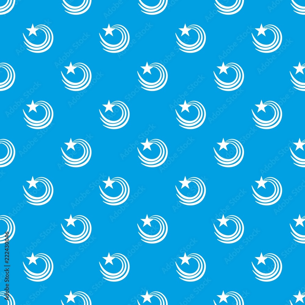 Poster vortex star pattern vector seamless blue repeat for any use