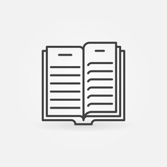 Open Book outline icon - vector book concept symbol or logo