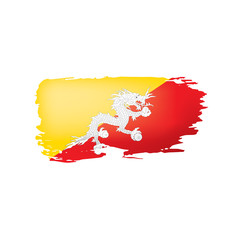 Bhutan flag, vector illustration on a white background