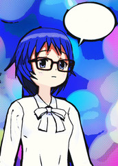 Digital Illustration of a Manga Girl