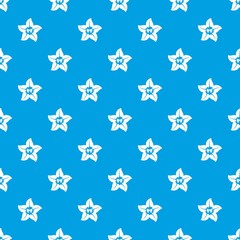 Flower star pattern vector seamless blue repeat for any use