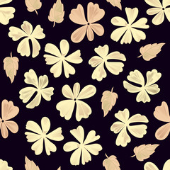 Vector floral decorative pattern two-color creative composition on a dark background