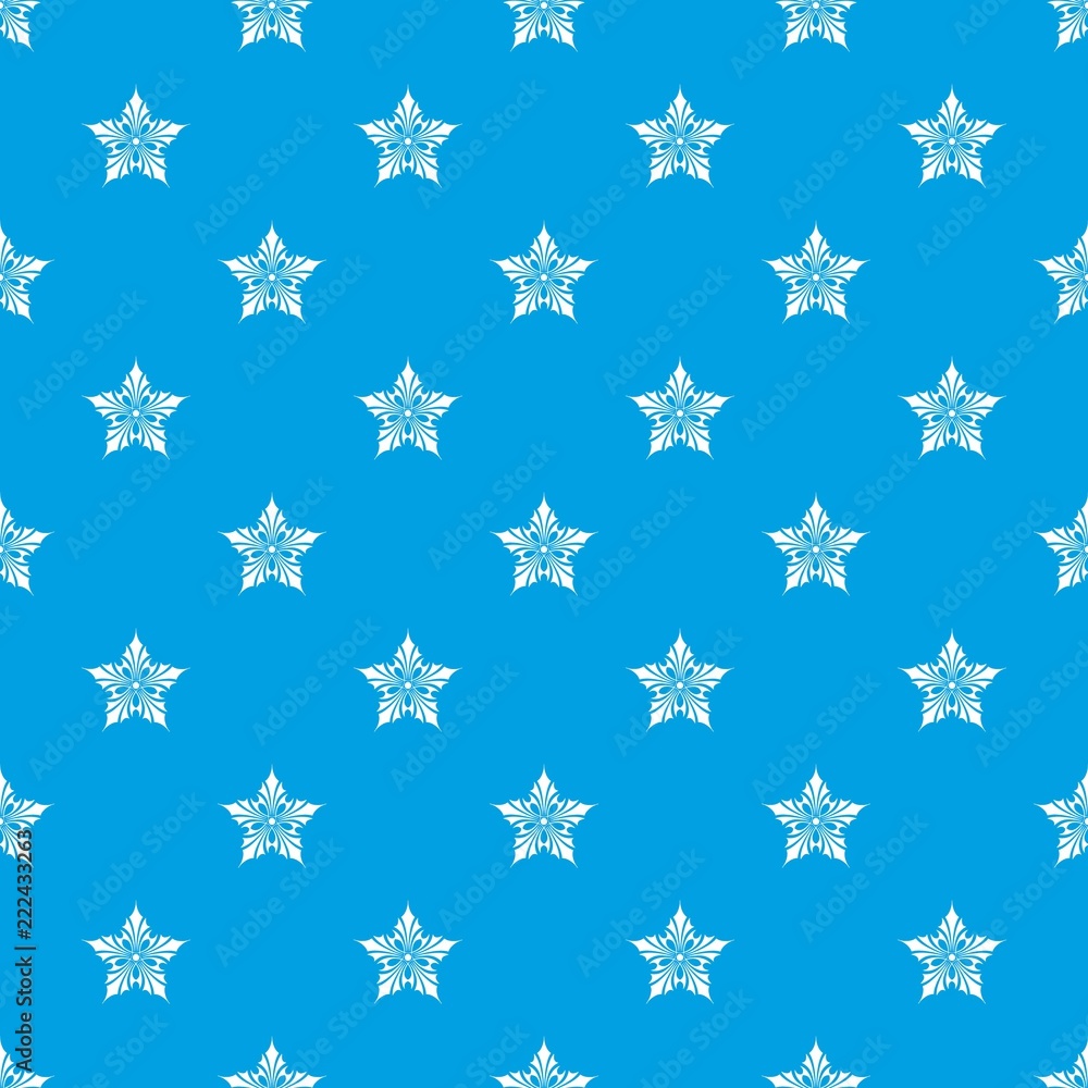 Poster ornamental star pattern vector seamless blue repeat for any use