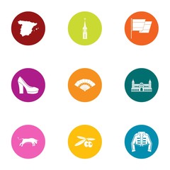 Old europe icons set. Flat set of 9 old europe vector icons for web isolated on white background