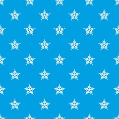 Five pointed star pattern vector seamless blue repeat for any use