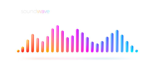 Multicolored sound wave equalizer. Vector illustration.