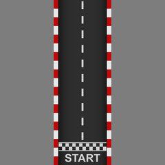 Racing road start and finish