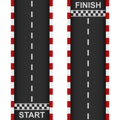 Racing road start and finish