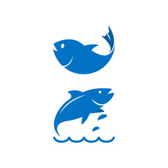 Silhouette of fish graphic design template