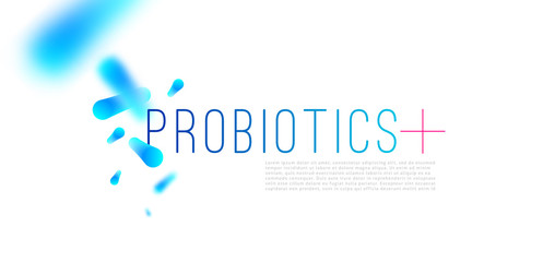 Probiotics bacteria vector design. Concept of design with Lactobacillus Probiotic Bacteria. Template design with Prebiotic healthy nutrition ingredient.